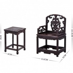 Imitation Wooden Dollhouse Furniture of Table & Chair 1/12 Scale Miniature Dollhouse Accessories of Qing Dynasty Antique Doll...