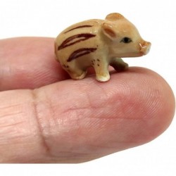 Wild Boar Baby Pig Micro Tiny Dollhouse Figurines Ceramic Hand Painted Animals Collectible Small Gift Home Garden Decor (Baby...