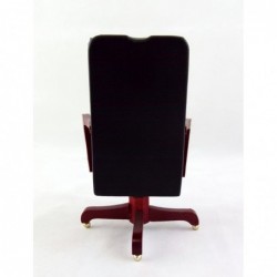 Dollhouse Mahogany Black Leather Swivel Desk Chair Office Study Furniture $38.87 Dollhouse Accessories