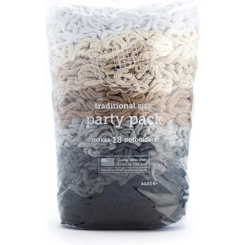 Party Pack Neutrals Traditional Size Cotton Loops Makes 18 (6" x 6") Potholders by Harrisville Designs Made in The USA $83.01...