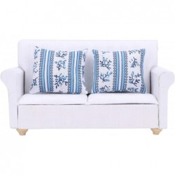 Dollhouse Mini Sofa 1/12 Dollhouse Miniature Sofa Set Living Room Furniture Accessories(Two-seat Sofa with Cushions) $20.91 D...