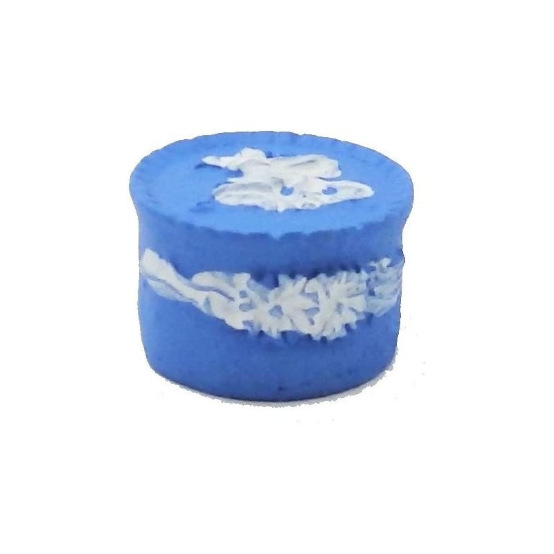 Jane Dollhouse Wedgwood Blue Trinket Box Miniature Ornament Accessory $18.42 Dollhouse Accessories