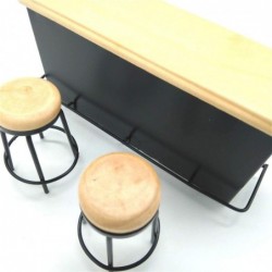 Dollhouse Taproom Bar Counter with 2 Stools 1:12 Miniature Furniture Decor $38.06 Dollhouse Accessories