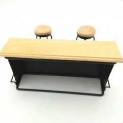 Dollhouse Taproom Bar Counter with 2 Stools 1:12 Miniature Furniture Decor $38.06 Dollhouse Accessories