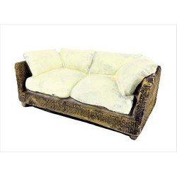 Dollhouse Brown Rattan Sofa Resin 1:12 Modern Conservatory Garden Furniture $40.44 Dollhouse Accessories