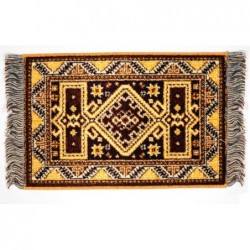 Dollhouse Yellow Patterned Kasak Fringed Rug Miniature Flooring Accessory $28.69 Dollhouse Accessories