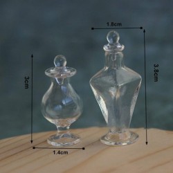 Miniature Bottle Decorative Cover Design Dollhouse Mini Glass Candy Jar for B $12.14 Dollhouse Accessories