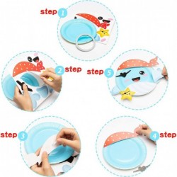 9Pcs Ocean Animal Paper Plate Art Kits for Kids Early Learning DIY Art Project Dolphin Shell Whale Crab Under The Sea Themed ...