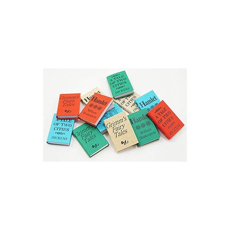 Dollhouse Miniature Set of 12 Books with Printed Covers $15.73 Dollhouse Accessories