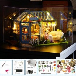 3D Wooden Miniature Dollhouse with Furniture DIY Dollhouse Kit Miniature House Kit Mini House DIY House Kit Music Box and Dus...