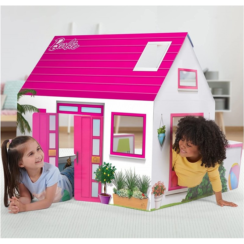 Barbie Playhouse – Lifesize Pretend Play Dreamhouse for Kids – Folds Flat for Easy Storage $75.34 Dollhouses