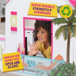 Barbie Playhouse – Lifesize Pretend Play Dreamhouse for Kids – Folds Flat for Easy Storage $75.34 Dollhouses