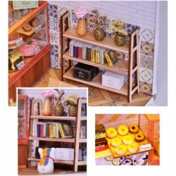 DIY Miniature and Furniture Dollhouse Kit Mini 3D Wooden Doll House Craft Model Shop Style with Dust Proof Cover and LED Crea...