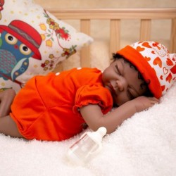 Black Reborn Baby Doll 22 Inch African American Lifelike Sleeping Dolls Look Real with Doll Accessories $93.93 Dolls