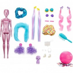 Color Reveal Glitter! Hair Swaps Doll Glittery Pink with 25 Hairstyling & Party-Themed Surprises Including 10 Plug-in Hair Pi...