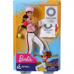 Olympic Games Tokyo 2020 Softball Doll with Softball Uniform Tokyo 2020 Jacket Medal Softball Bat and Glove for Ages 3 and Up...