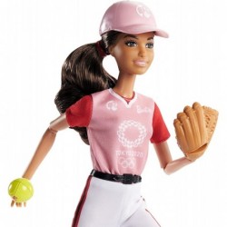 Olympic Games Tokyo 2020 Softball Doll with Softball Uniform Tokyo 2020 Jacket Medal Softball Bat and Glove for Ages 3 and Up...