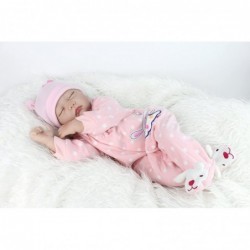 Reborn Baby Dolls Girl 22 Inches Soft Silicone Vinyl Realistic Lifelike Sleeping Handmade Weighted Baby Toddler Gifts Pink Ou...