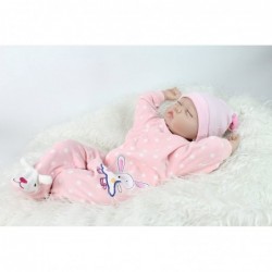 Reborn Baby Dolls Girl 22 Inches Soft Silicone Vinyl Realistic Lifelike Sleeping Handmade Weighted Baby Toddler Gifts Pink Ou...