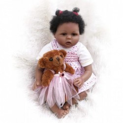 Black Reborn Baby Dolls Girl 22Inches Realistic Newborn Cute Real Life Handmade Soft Silicone Baby Dolls Weighted Best Gift $...