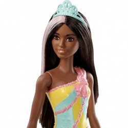 Dreamtopia Princess Doll Approx 12-Inch Brunette with Pink Hairstreak Wearing Colorful Candy-Inspired Outfit and Tiara for 3 ...