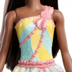 Dreamtopia Princess Doll Approx 12-Inch Brunette with Pink Hairstreak Wearing Colorful Candy-Inspired Outfit and Tiara for 3 ...