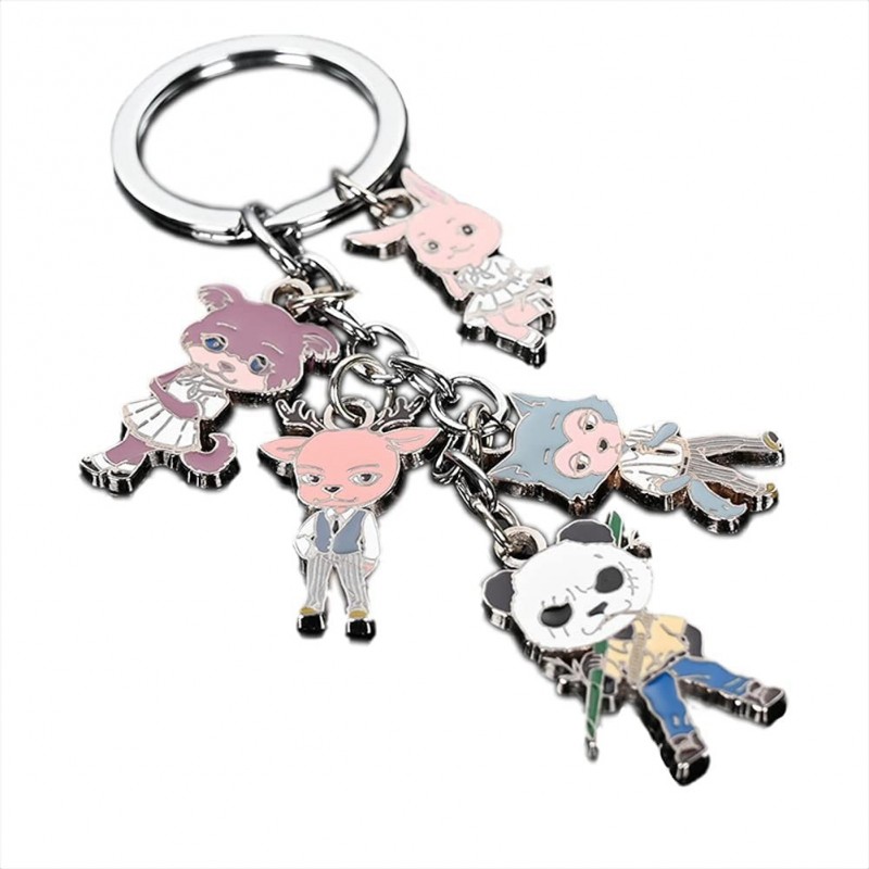 Beastars Keychain Set Metal Figures Pendants Doll Cute Anime Cartoon Keyrings Hanging Ornament colorful One Size $22.24 Dolls