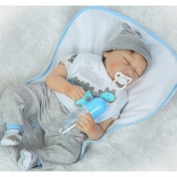 Realistic Reborn Baby Dolls Boy Soft Vinyl Silicone Sleeping Baby Doll 22 Inches Weighted Baby Reborn Dolls Handmade Real Bab...