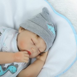 Realistic Reborn Baby Dolls Boy Soft Vinyl Silicone Sleeping Baby Doll 22 Inches Weighted Baby Reborn Dolls Handmade Real Bab...