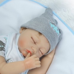 Realistic Reborn Baby Dolls Boy Soft Vinyl Silicone Sleeping Baby Doll 22 Inches Weighted Baby Reborn Dolls Handmade Real Bab...