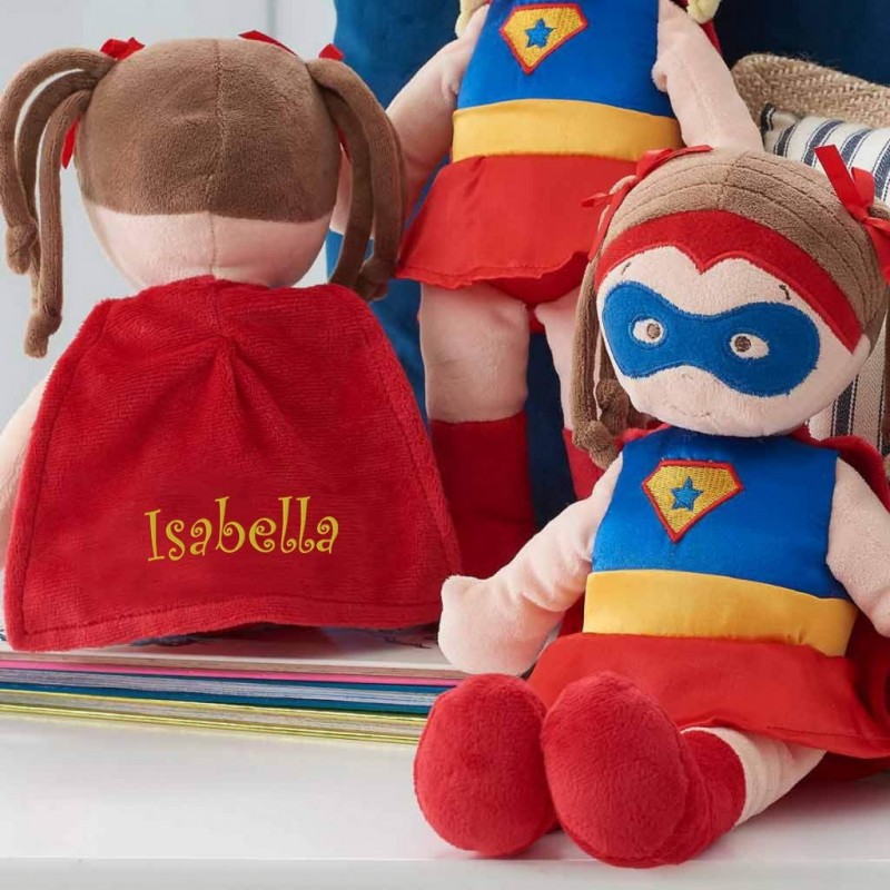 Personalized Super Hero Doll - 14 Inch (Brunette Doll) $33.07 Dolls