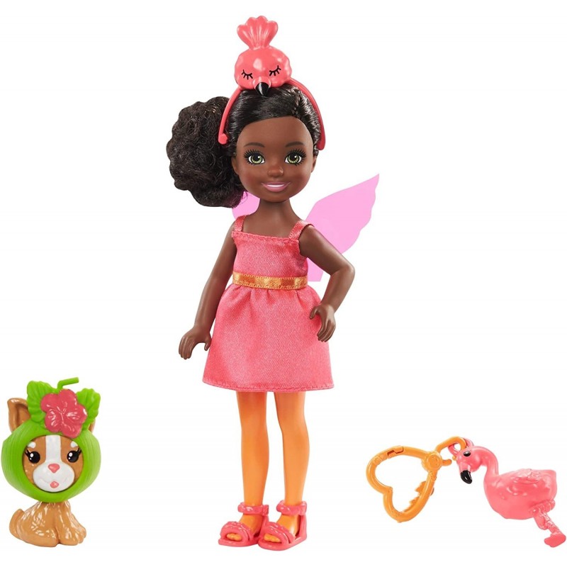 Club Chelsea Dress-Up Doll 6-in Brunette in Flamingo Costume with Pet Kitten and Accessories Gift for 3 to 7 Year Olds $25.31...