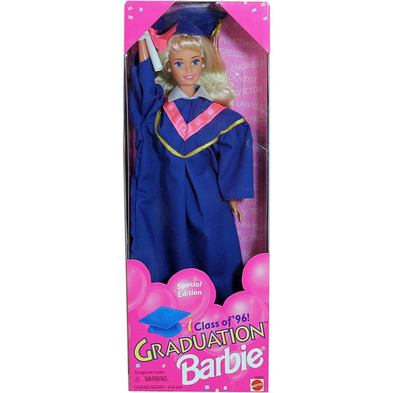 GRADUATION DOLL Class of '96! SPECIAL EDITION w Blue MORTARBOARD Cap & GOWN DIPLOMA & More (1995) $55.15 Dolls