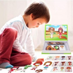 Magnetic Puzzle Book 77 pc Kids Imagination Play | Mix and Match Costume Dress Up Game with Travel Storage Case (Dress Up) $2...