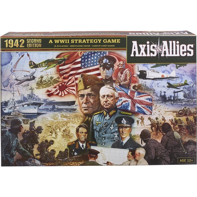 Avalon Hill Axis & Allies 1942 Second Edition WWII Strategy Board Game with Extra Large Gameboard Ages 12 and Up 2-5 Players ...