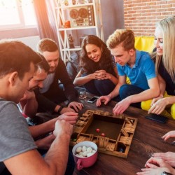 14 Inches 4-Way Shut The Box Dice Board Game (2-4 Players) for Kids & Adults [4 Sided Large Wooden Board Game 8 Dice + Shut-T...