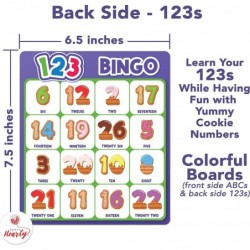 Alphabet and Number ABC and 123 Bingo Board Game for Kindergarten and Preschool Kids Learn to Read Fun and Cute Foods Version...