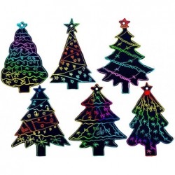 Christmas Scratch Paper Art Set Rainbow Color Snowman Tree Magic Card Decorations Kid’s Party Favors Craft Supplies Puzzle Ho...