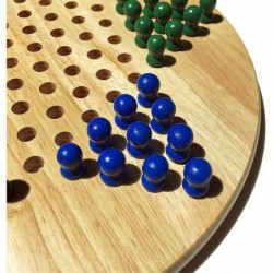 Solid Wood Chinese Checkers Board Game with Pegs- 11.5 in. $52.11 Board Games