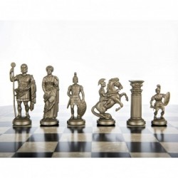 Plastic Chess Pieces RomanLegion 3 3/4" 9 6 cm Black & Gold - Weighted Felted $49.46 Board Games