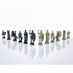 Plastic Chess Pieces RomanLegion 3 3/4" 9 6 cm Black & Gold - Weighted Felted $49.46 Board Games