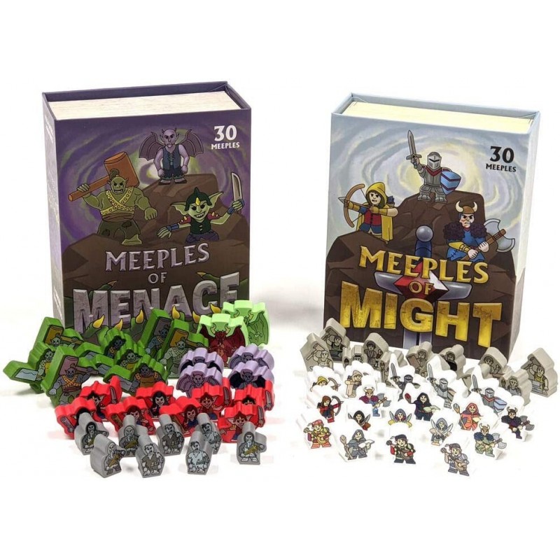 Meeples of Might & Menace | 60 Pack of 16mm Minis Wooden Fantasy Meeple Miniatures Tabletop Role Playing RPG | Complete Set $...