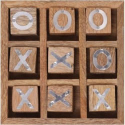 Premium Hand Carved Wooden Tic Tac Toe Game for Kids 7 and Up Home Decor for Living Room Antique Design Ideal Gift for Kids A...