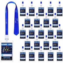 24 Pieces VIP Video Game Pass Holder with Lanyard Video Game Party Favors VIP Party Pass Card Game on Tickets for Game Themed...