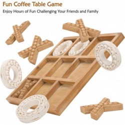 Tic Tac Toe Wood Board Game for Kids Family 10.6 Inch Rustic Wooden Coffee Table Decor Wood & White $62.91 Board Games