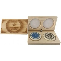 Sure Slam - Set of 2 Professional Carrom Board Striker with Wooden Box - for National & International Carrom Tournament Combo...