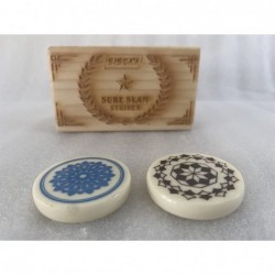 Sure Slam - Set of 2 Professional Carrom Board Striker with Wooden Box - for National & International Carrom Tournament Combo...