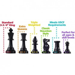 Wholesale Chess Heavy Tournament Triple Weighted Chess Pieces with 3 3/4 King $34.37 Board Games