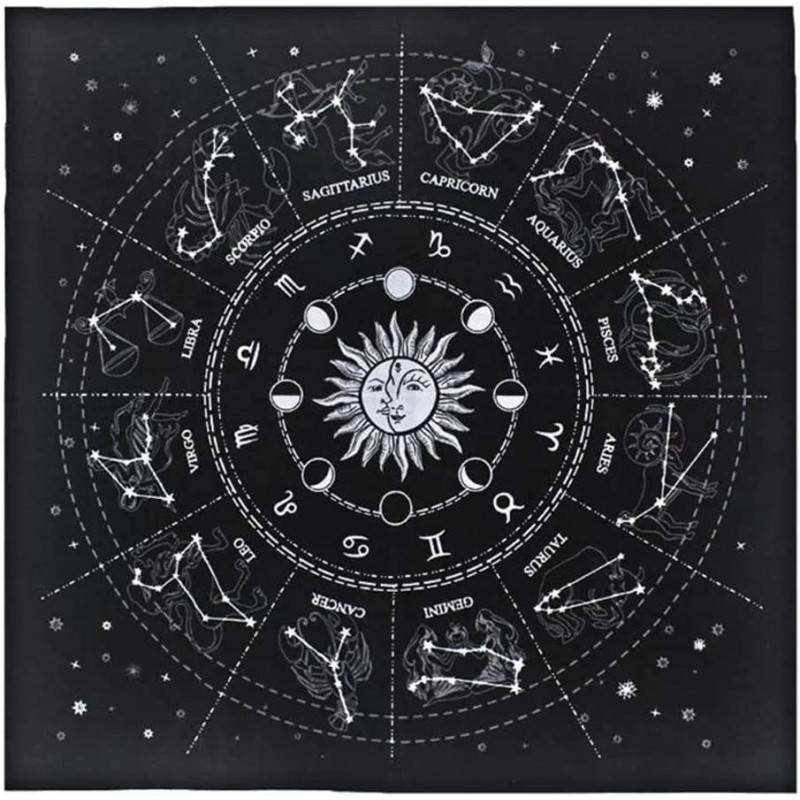 Witchcraft Supplies 12 Constellations Tarot Tablecloth Velvet Divination Altar Cloth Board Game Flannel Tarot Card Mat $17.62...