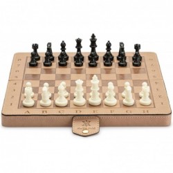 Magnetic Leather Travel Chess Set w/ Folding Chess Board Educational Toys for Kids and Adults - 10.2"(26cm) * 10.2"(26cm) Boa...